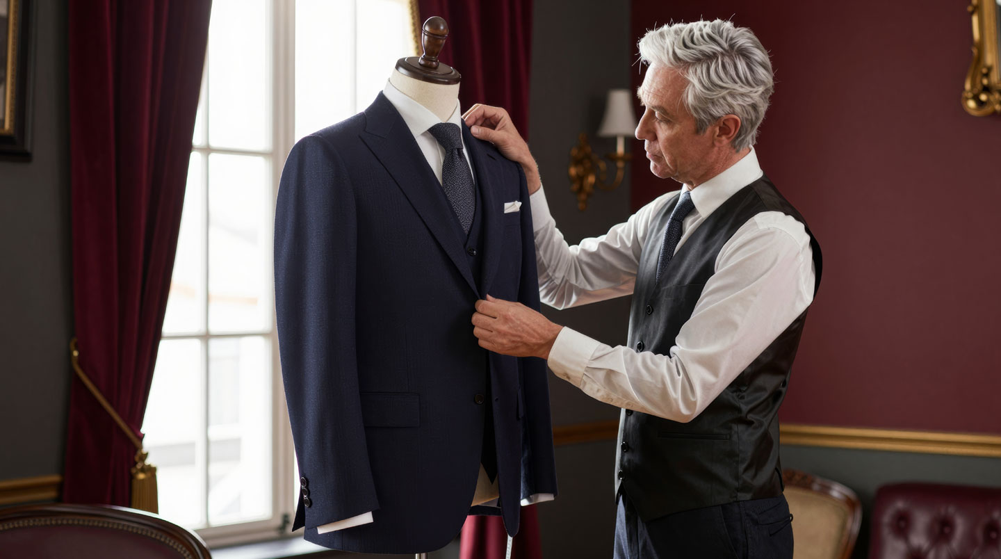Tailleur ajustant l